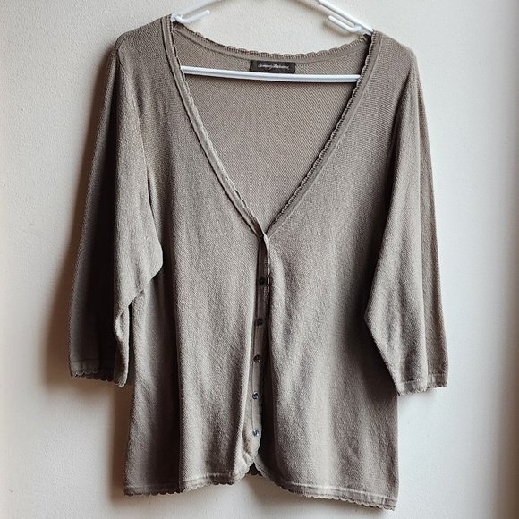 Tommy Bahama Tan Cardigan Sweater - Picture 1 of 13